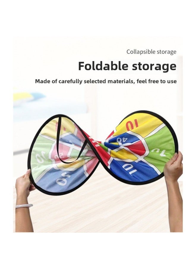 Generic - 73 Children's Sticky Ball Dart Board Steel Ring Foldable Dart Throwing Sticky Ball Plate Parent-child Game Toy-Color:66OPP Diameter Bag 12 Balls +1 Hook - Image 1