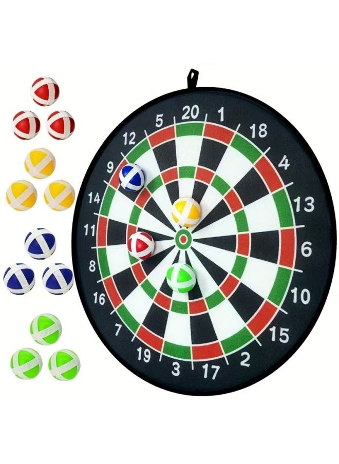 Generic - 73 Children's Sticky Ball Dart Board Steel Ring Foldable Dart Throwing Sticky Ball Plate Parent-child Game Toy-Color:66OPP Diameter Bag 12 Balls +1 Hook - Image 1