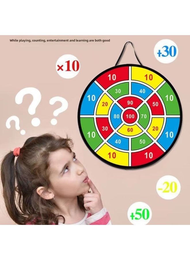 Generic - 73 Children's Sticky Ball Dart Board Steel Ring Foldable Dart Throwing Sticky Ball Plate Parent-child Game Toy-Color:66OPP Diameter Bag 12 Balls +1 Hook - Image 1
