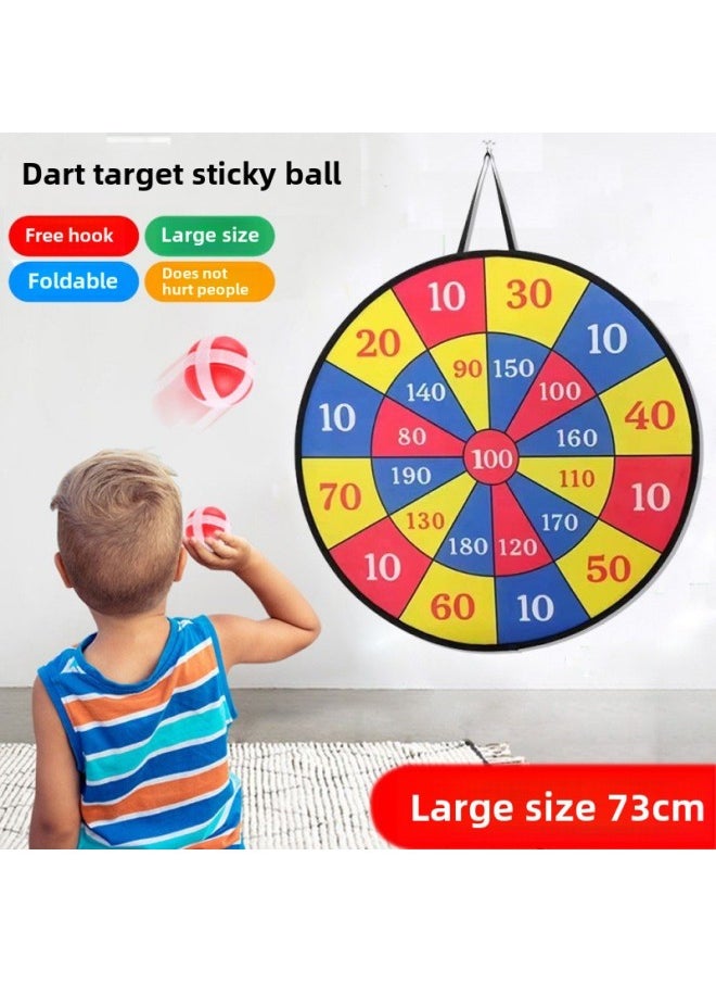 Generic - 73 Children's Sticky Ball Dart Board Steel Ring Foldable Dart Throwing Sticky Ball Plate Parent-child Game Toy-Color:66OPP Diameter Bag 12 Balls +1 Hook - Image 1