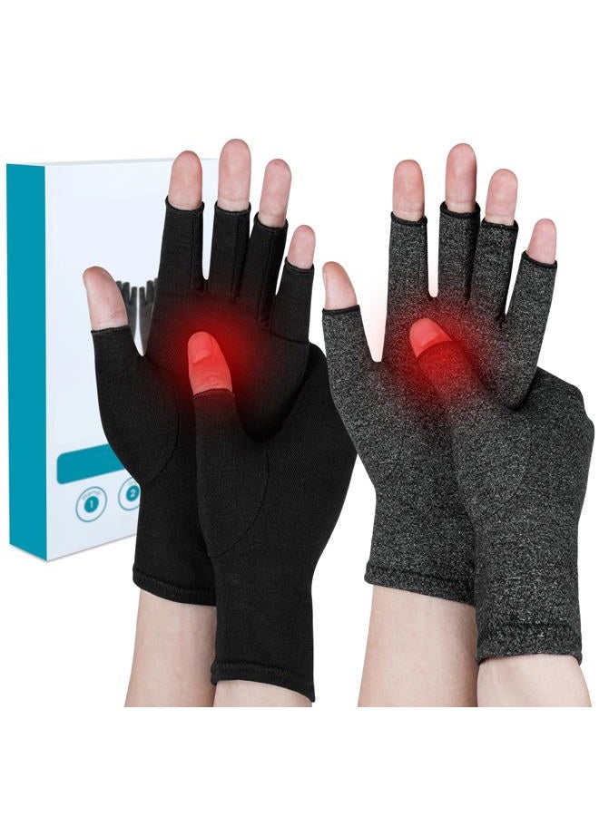 ONESING 4 Pairs Compression Gloves Arthritis For Women Men Fingerless Arthritis Gloves for Pain Alleviate Carpal Tunnel, Typing, Work, S - Image 1