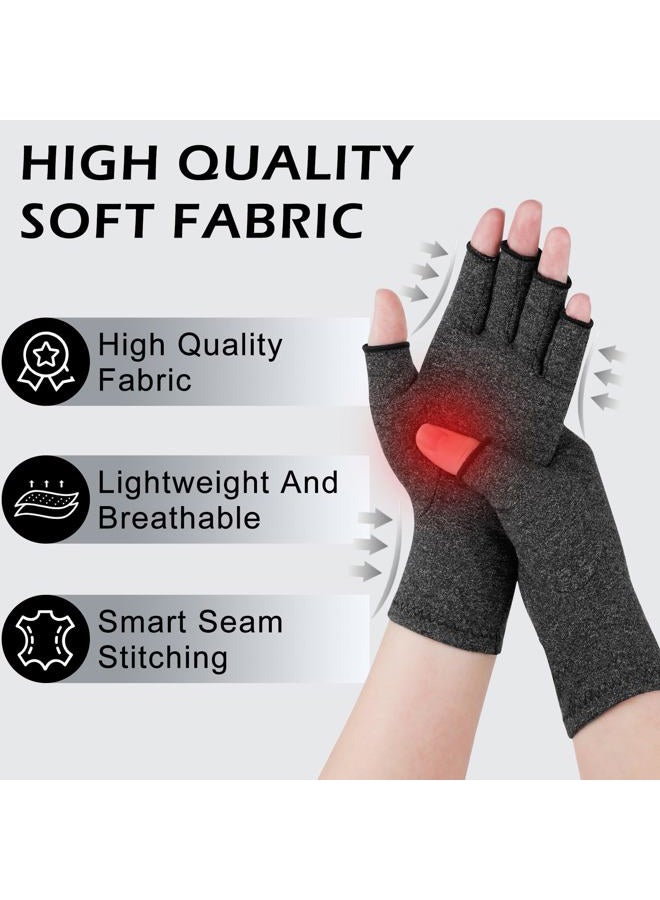 ONESING 4 Pairs Compression Gloves Arthritis For Women Men Fingerless Arthritis Gloves for Pain Alleviate Carpal Tunnel, Typing, Work, S - Image 3