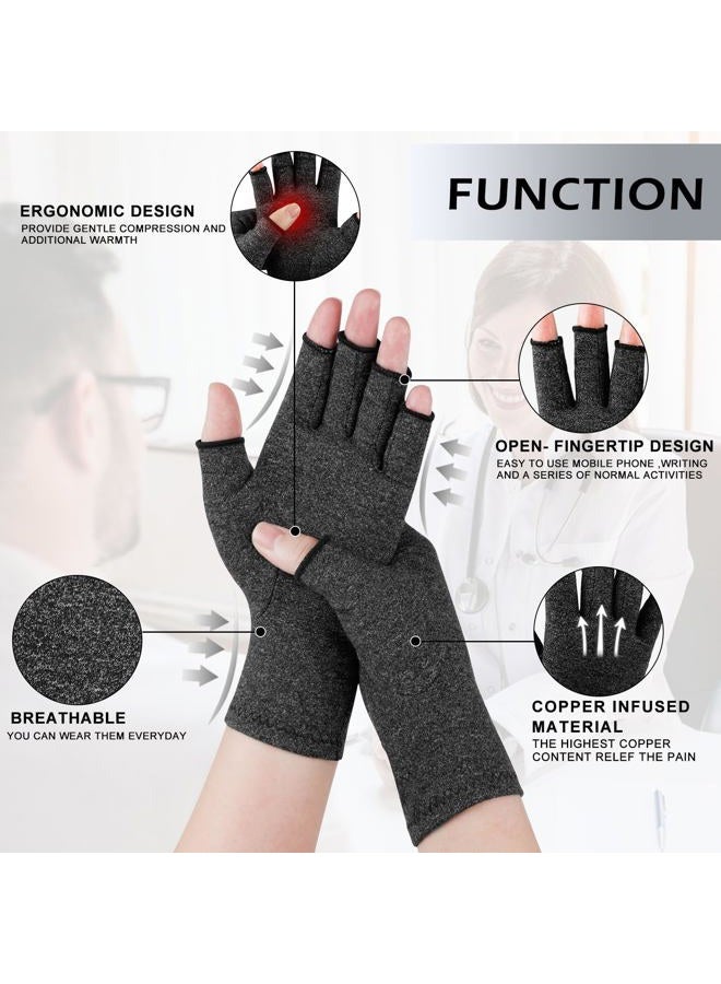 ONESING 4 Pairs Compression Gloves Arthritis For Women Men Fingerless Arthritis Gloves for Pain Alleviate Carpal Tunnel, Typing, Work, S - Image 4