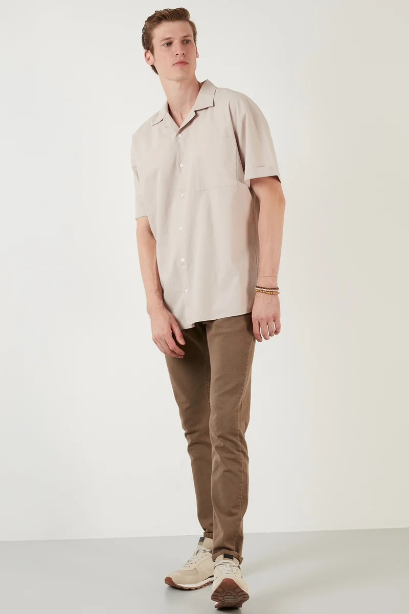 Buratti Oversize Fit Short Sleeve Single Pocket Open Collar Shirt Men's SHIRT CF21194664