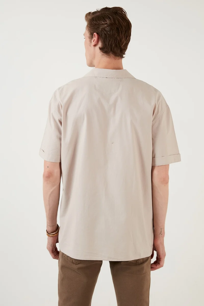 Buratti Oversize Fit Short Sleeve Single Pocket Open Collar Shirt Men's SHIRT CF21194664