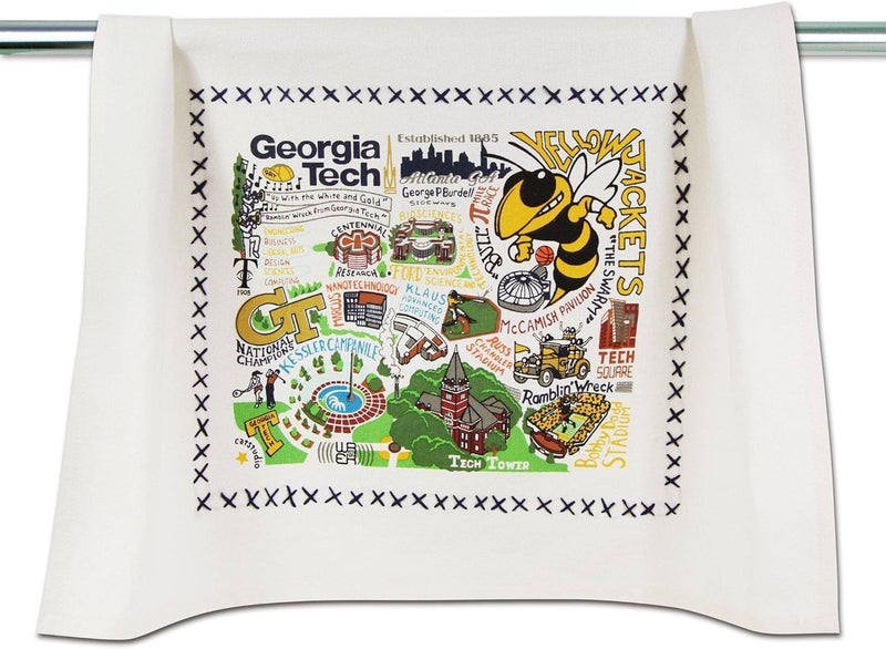 Catstudio Dish Towel, Georgia Tech Yellow Jackets Hand Towel - Collegiate Kitchen Towels for Georgia Tech Fans for Students, Graduation, Parents and Alums - Image 1