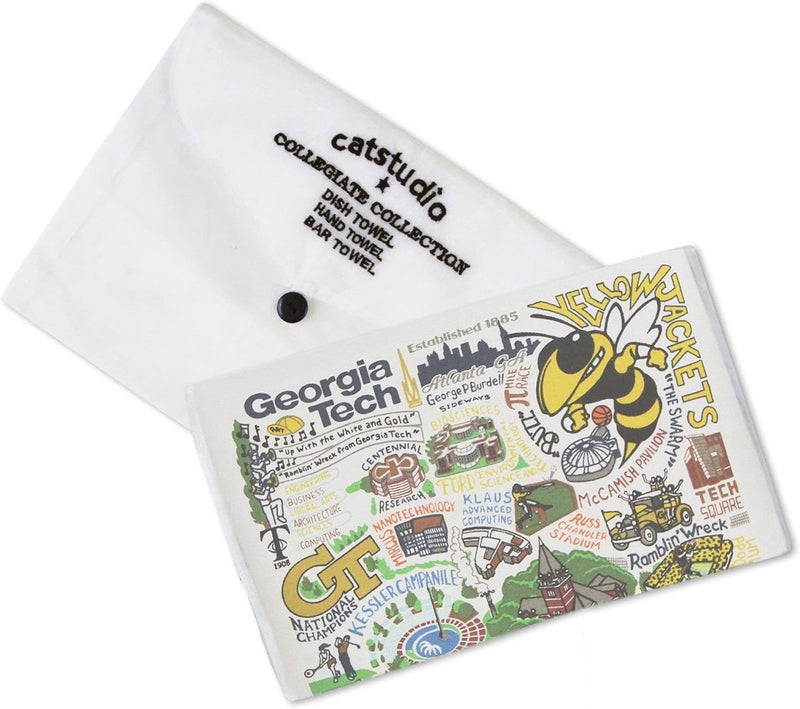 Catstudio Dish Towel, Georgia Tech Yellow Jackets Hand Towel - Collegiate Kitchen Towels for Georgia Tech Fans for Students, Graduation, Parents and Alums - Image 2
