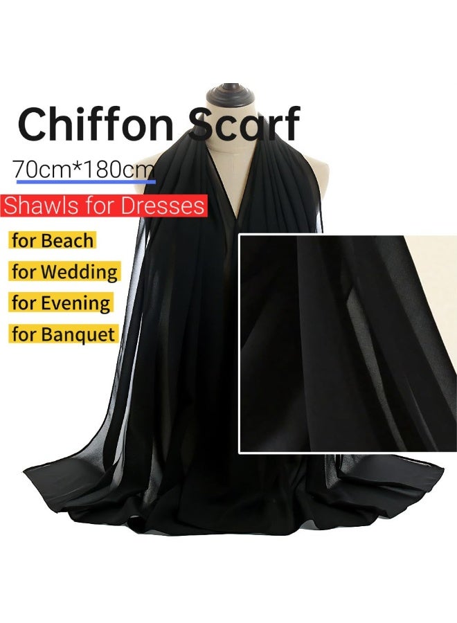 SUNSAR Women's chiffon bandana shawl and evening dress scarf wrap summer lightweight sun protection scarf shawl soft and elegant silk cashmere wedding bridal scarf - Image 2