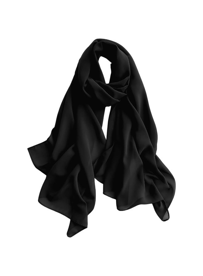 SUNSAR Women's chiffon bandana shawl and evening dress scarf wrap summer lightweight sun protection scarf shawl soft and elegant silk cashmere wedding bridal scarf - Image 1