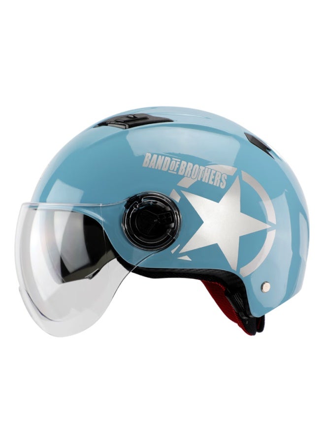 Bigbro X333 Autumn Blue, New National Standard 3c Dual-lens Electric Motorcycle Safety Helmet, Riding Helmet For Men And Women, Sun Protection, Electric Scooter Summer Half Helmet - Image 5