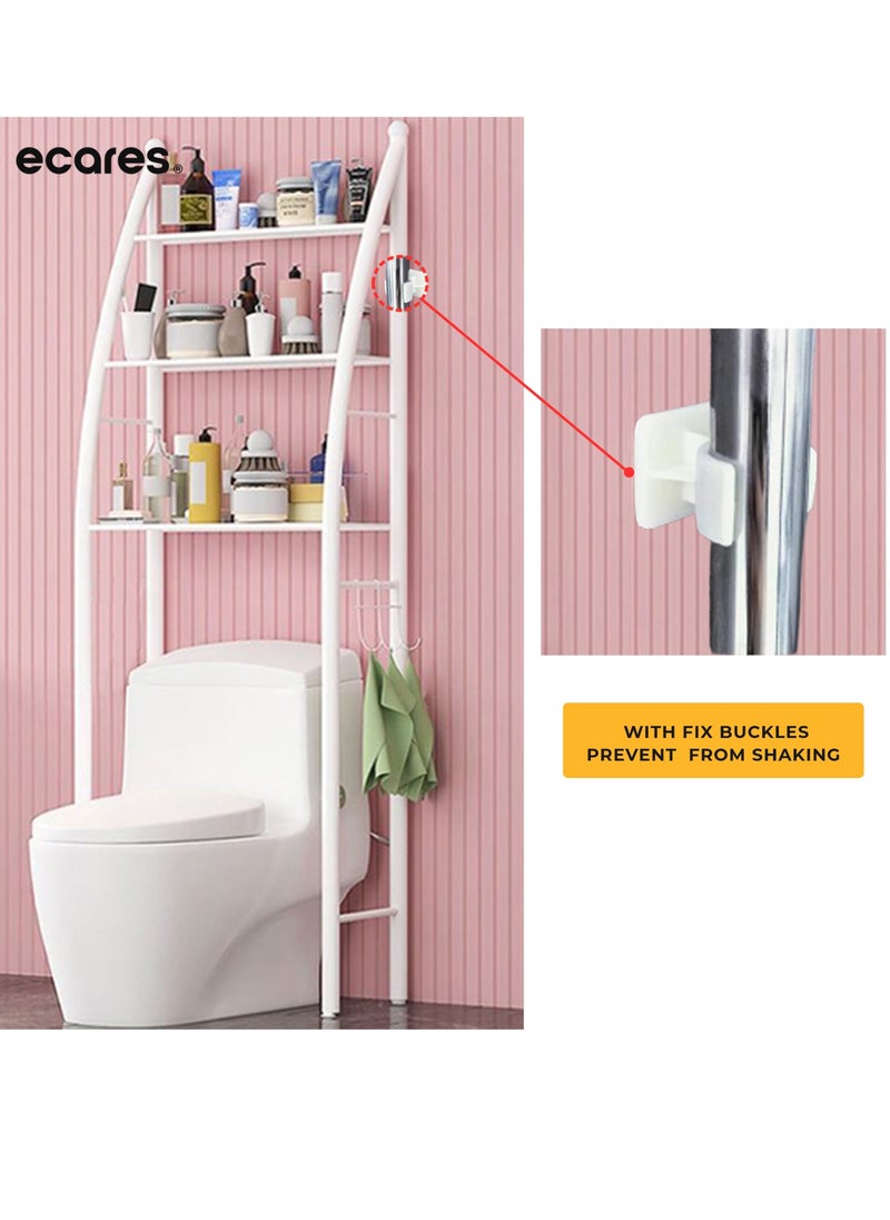 ECARES ECARES® Over the Toilet Storage Rack, 3 Tier, Bathroom Organizer, Commode Shelving Organizer, Freestanding Shelf, Space Saver, Heavy Duty, Sturdy, Anti Tilt, for Toilet, Laundry, Restroom, White.  - Image 5