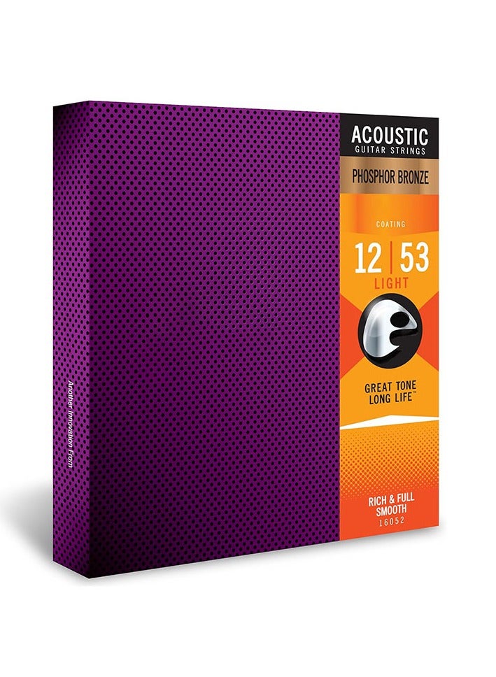 Generic Universal 6-String Acoustic Guitar Strings – NANOWEB 16052, Light Gauge 012-053  - Image 1