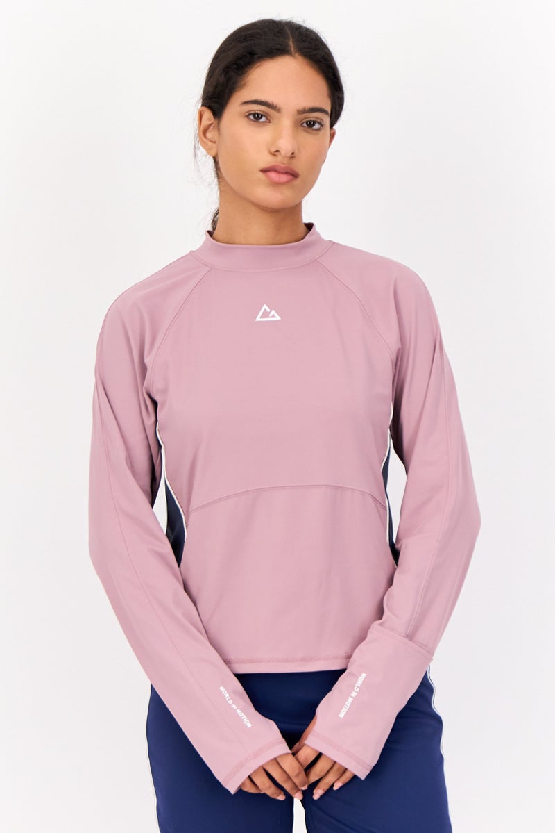 GIORDANO Women G Motion Long Sleeves Swimwear Rash Guard, Multicolor  - Image 1