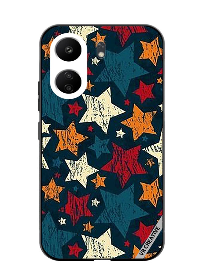 VR CREATIVE Protective Case Cover For Xiaomi Redmi 13C Colorful Stars Design Multicolour - Image 1