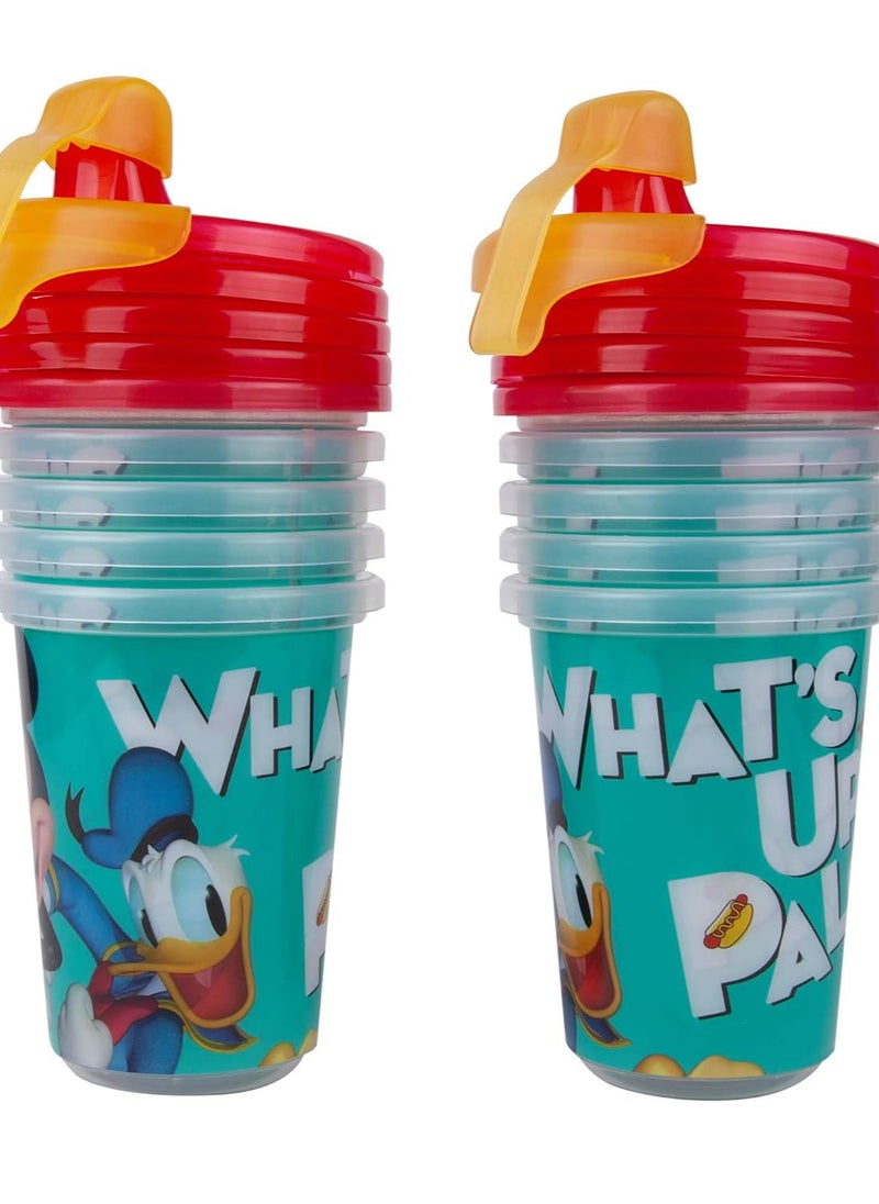 Take & Toss - Take & Toss Disney Mickey Mouse Sippy Cups Reusable Toddlers Cups with Lids Kids Party Pack with 2 Travel Caps 10 Oz 10 Count - Image 1