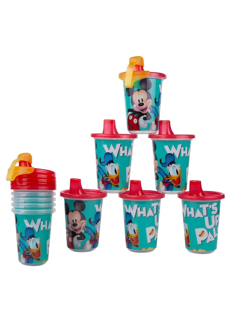 Take & Toss - Take & Toss Disney Mickey Mouse Sippy Cups Reusable Toddlers Cups with Lids Kids Party Pack with 2 Travel Caps 10 Oz 10 Count - Image 1