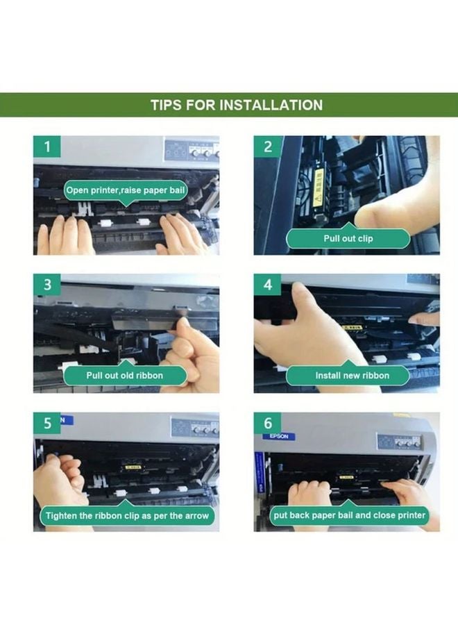 4 حزمة من خراطيش الحبر الحراري ثنائية اللون بالأسود والأحمر متوافقة مع CP13 MP 12D Sharp EL 1750V - Image 5