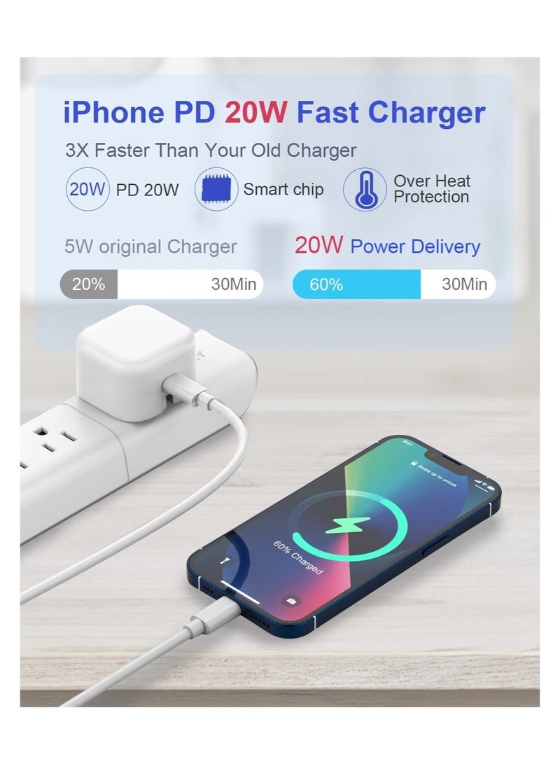 MUNTAQI iPhone 20W USB C Fast Charger, iPhone Fast Charger Plug fast Charger Power and 1M iPhone USB C Charger Cable Compatible with iPhone 13 12 11 Pro Max Mini X XR Xs/X/8 Plus/iPad - Image 5