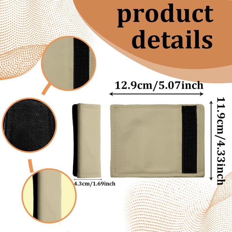 HEVLE 2PCS Car Inside Door Handle Protector, Car Handle Protector, Leather Anti-Scratch Car Handle Cover for Car Decorations, Universal Car Accessories Fits Car (Beige) - Image 2