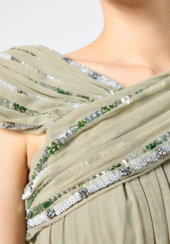 Amri Sequin Tulle Maxi Dress