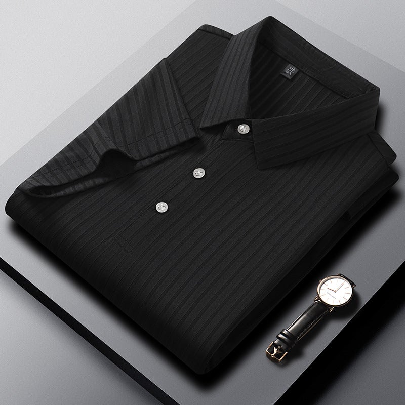 Men's Summer Stretch Short Sleeve Polo Shirt Ice Silk Casual Top - Image 2