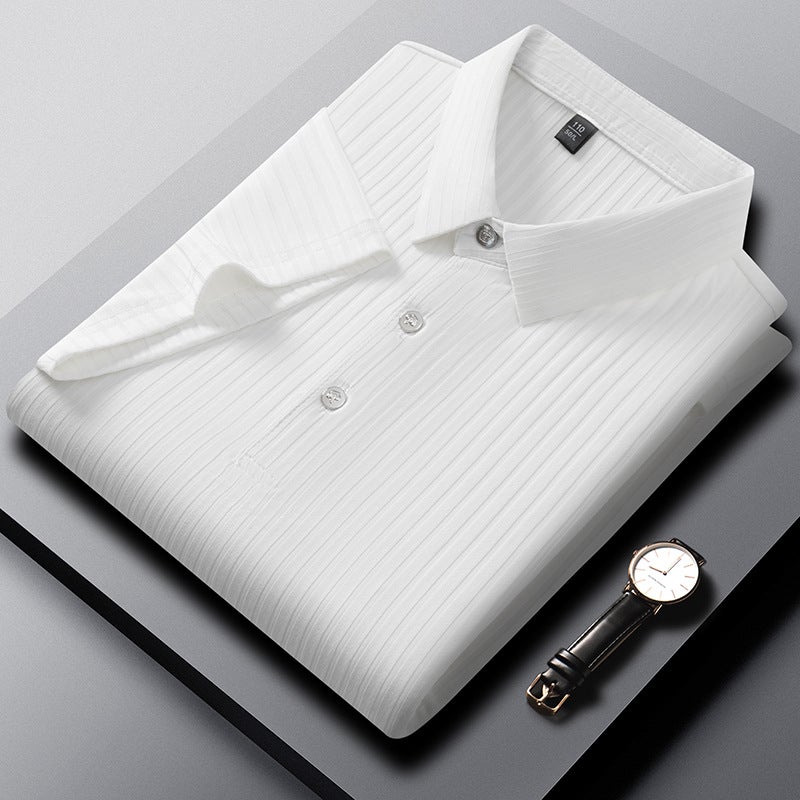 Men's Summer Stretch Short Sleeve Polo Shirt Ice Silk Casual Top - Image 4