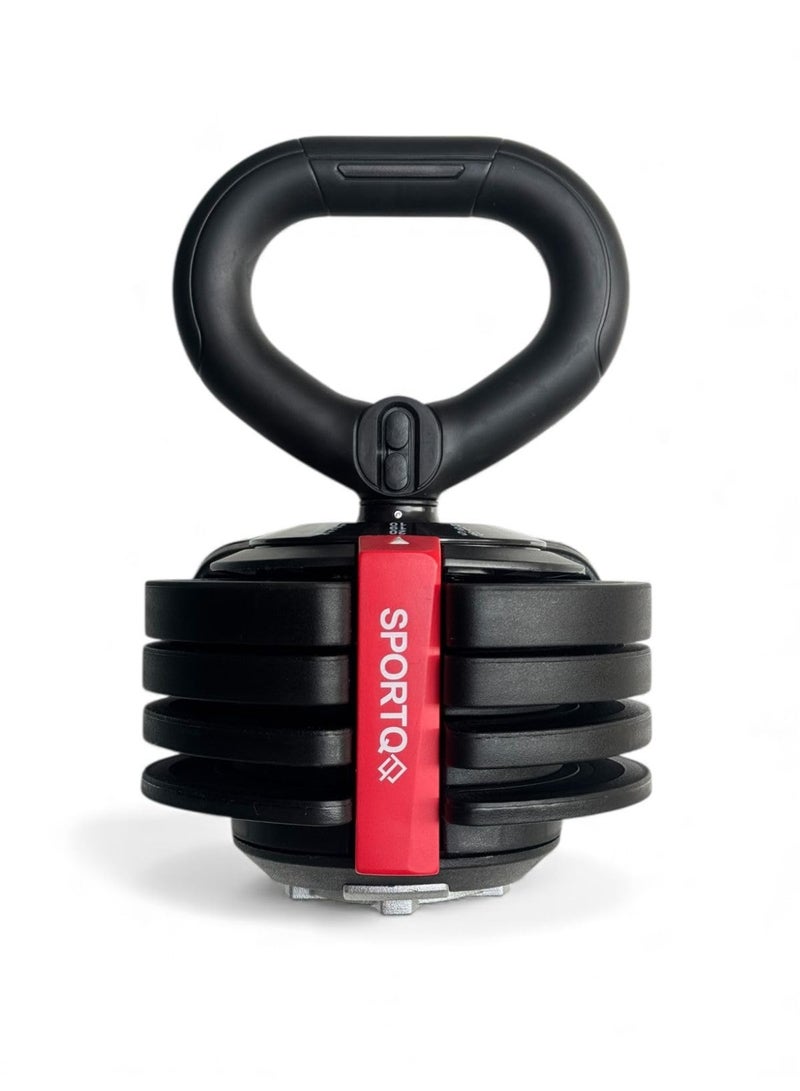 سبورت كيو مجموعة دمبل متعددة الوظائف 3 في 1 بوزن 24 كيلوجرام من سبورت كيو®️كيتل بيل- بار بيل-دمبل فردي, 12 إعداد للأوزان قابل للتعديل، عمود أوزان بار توصيل تمارين اللياقة البدن - Image 2