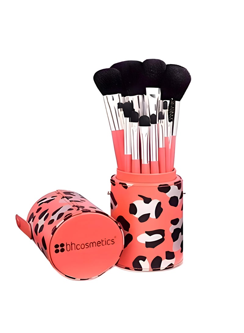 BH Cosmetics Bh Cosmetics Orange Tiger Printed Makeup Brush Set, 12 Brushes - Image 1