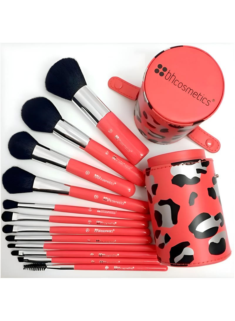 BH Cosmetics Bh Cosmetics Orange Tiger Printed Makeup Brush Set, 12 Brushes - Image 3