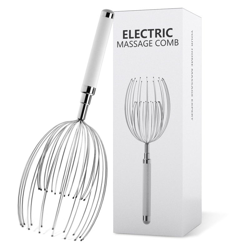 Winyoung Head Massager Scalp Electric Scalp Massager with 20 Metal Fingers Head Scratcher Hair Massage Tool Waterproof Relaxation Device for Men and Women