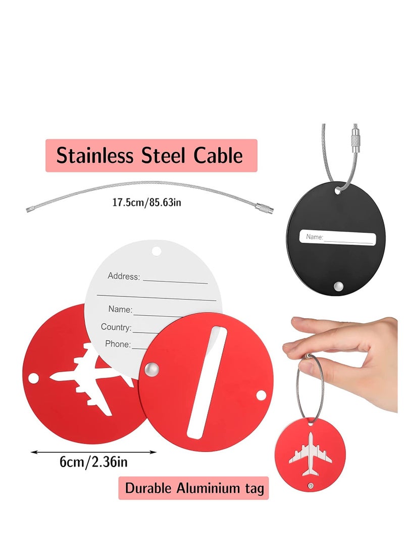 KASTWAVE 4 PCS Luggage Tags, Luggage Tags for Travel with Name ID Card, Anti-lost Tag, Multicolor Luggage Bag Labels Baggage Name Address Label Accessories with Screw Chain - Image 3