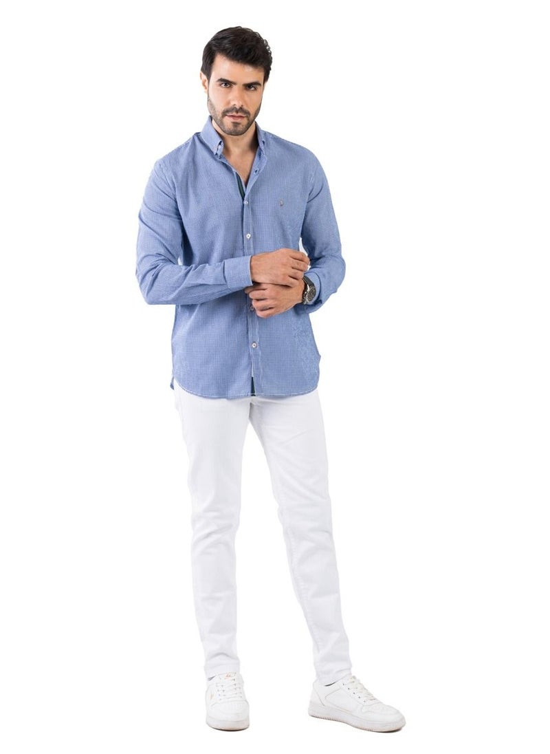 clever - Men's Shirt - Made Of Cotton - Blue - Image 1
