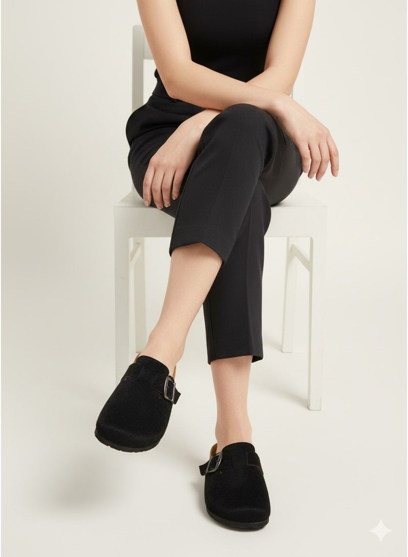 فيبراندا سليبر مريح مغلق من الأمام بإبزيم جانبي SF-72-اسود - Image 3