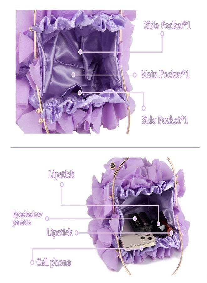 Lanpet Women Floral Clutch Purses Satin Flower Evening Bag Party Prom Handbags - Image 5