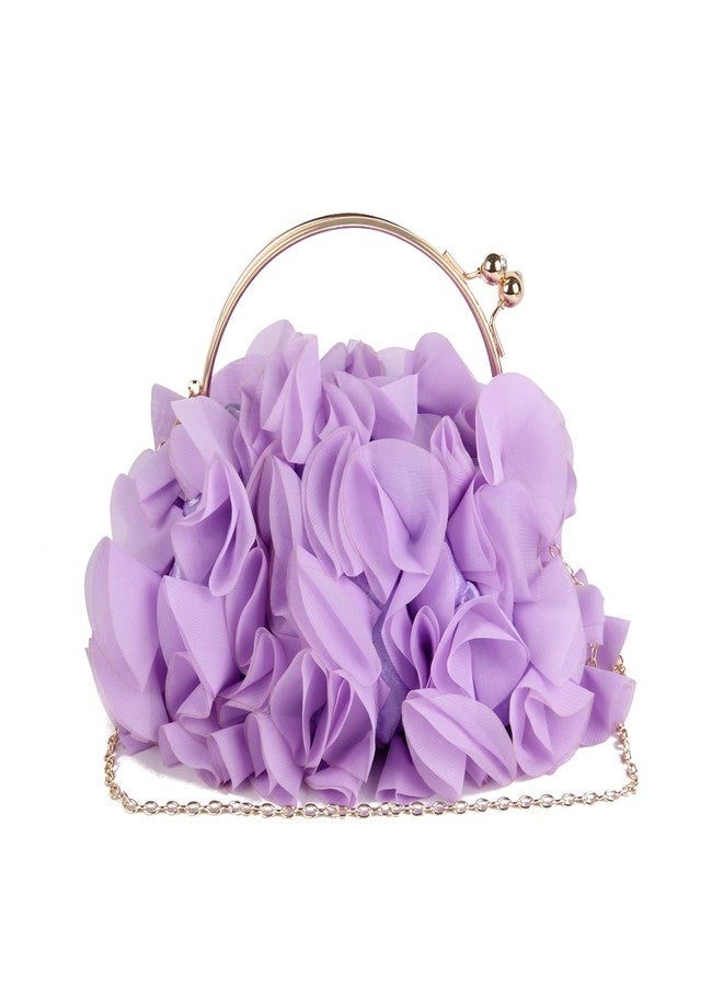 Lanpet Women Floral Clutch Purses Satin Flower Evening Bag Party Prom Handbags - Image 3