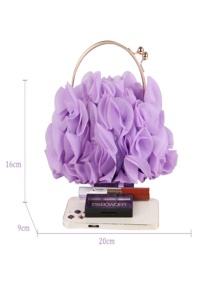 Lanpet Women Floral Clutch Purses Satin Flower Evening Bag Party Prom Handbags - Image 4