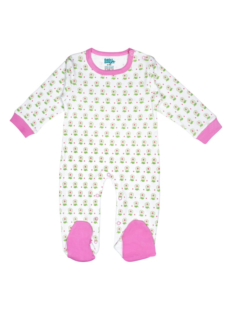 بابيز_بيسك بيبيز بيسك مجموعة هدايا مكونة من 5 قطع قطنية 100٪ للجنسين تشمل السالوبيت ، والرمبر ، والقفازات ، والقبعة ، والبيجامة/البذلة. - Image 2