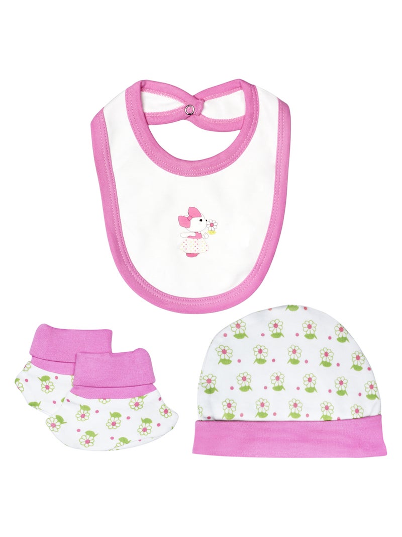 بابيز_بيسك بيبيز بيسك مجموعة هدايا مكونة من 5 قطع قطنية 100٪ للجنسين تشمل السالوبيت ، والرمبر ، والقفازات ، والقبعة ، والبيجامة/البذلة. - Image 4