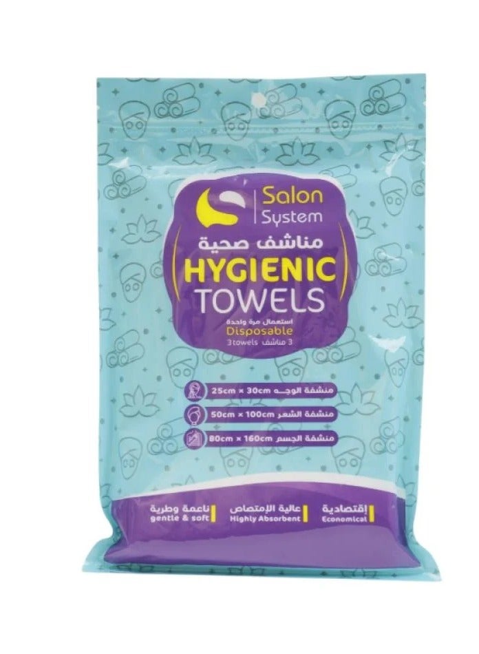 Salon System - Sanitary towels for single use, 3 towels