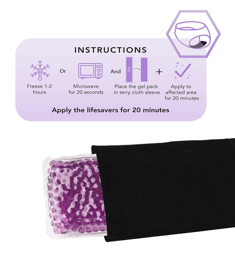 LEONNS Reusable Perineal Ice Packs for Postpartum - 3 Postpartum Ice Packs with Soft Satin Sleeves- Post Partum Relief Ice Pads with 2 in 1 Hot or Cold Pack Functionality - Image 4