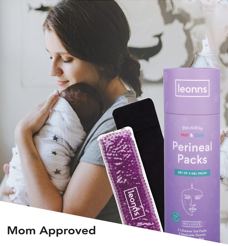 LEONNS Reusable Perineal Ice Packs for Postpartum - 3 Postpartum Ice Packs with Soft Satin Sleeves- Post Partum Relief Ice Pads with 2 in 1 Hot or Cold Pack Functionality - Image 5