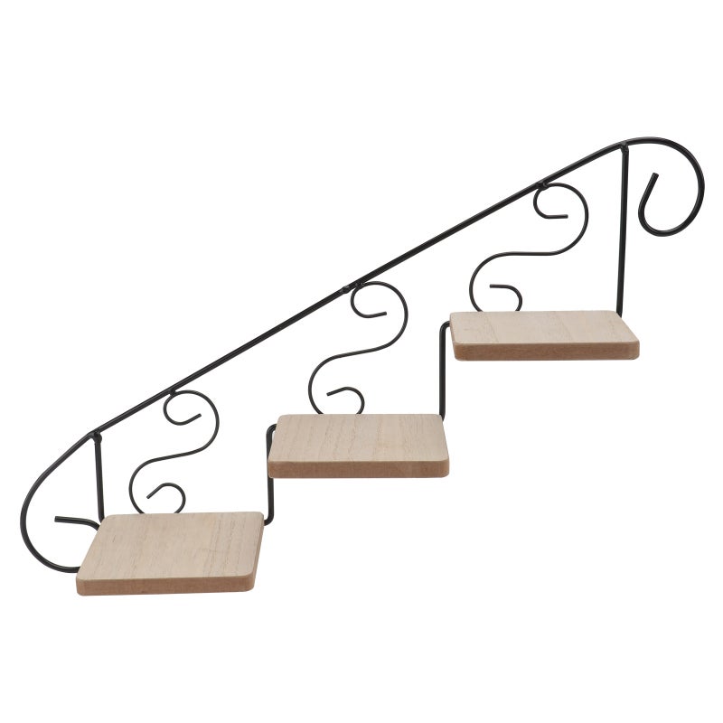 2 pcs Wall-mounted Flowerpot Storage Rack Wall Flowerpot Rack for Home (Black) - Image 1