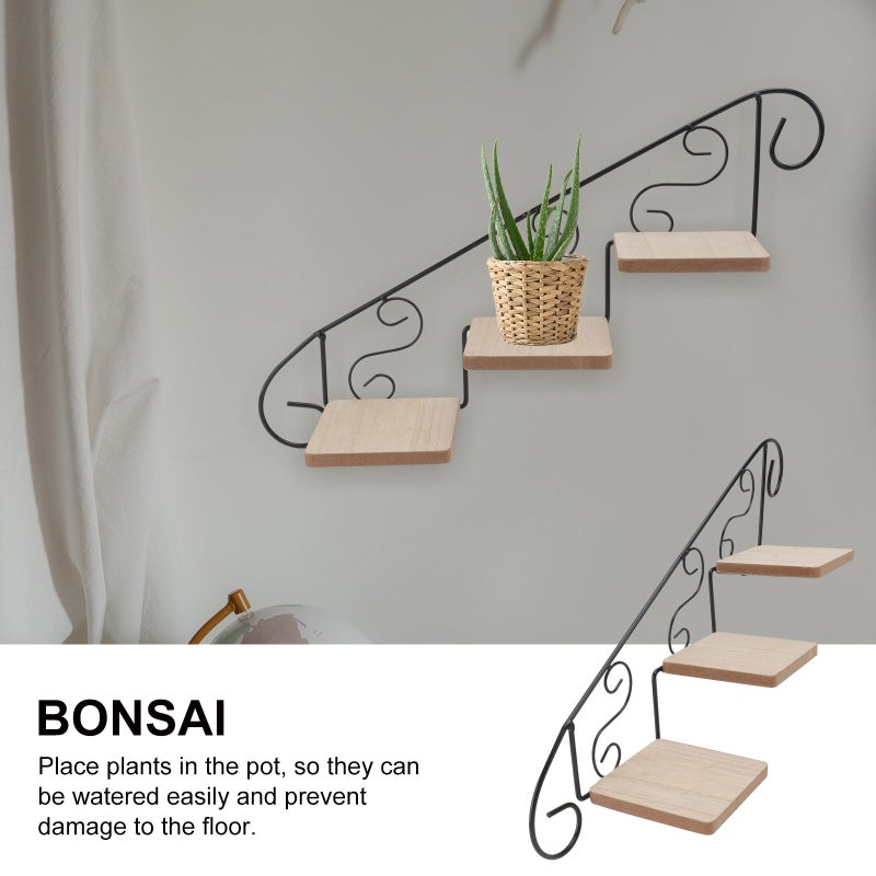 2 pcs Wall-mounted Flowerpot Storage Rack Wall Flowerpot Rack for Home (Black) - Image 5