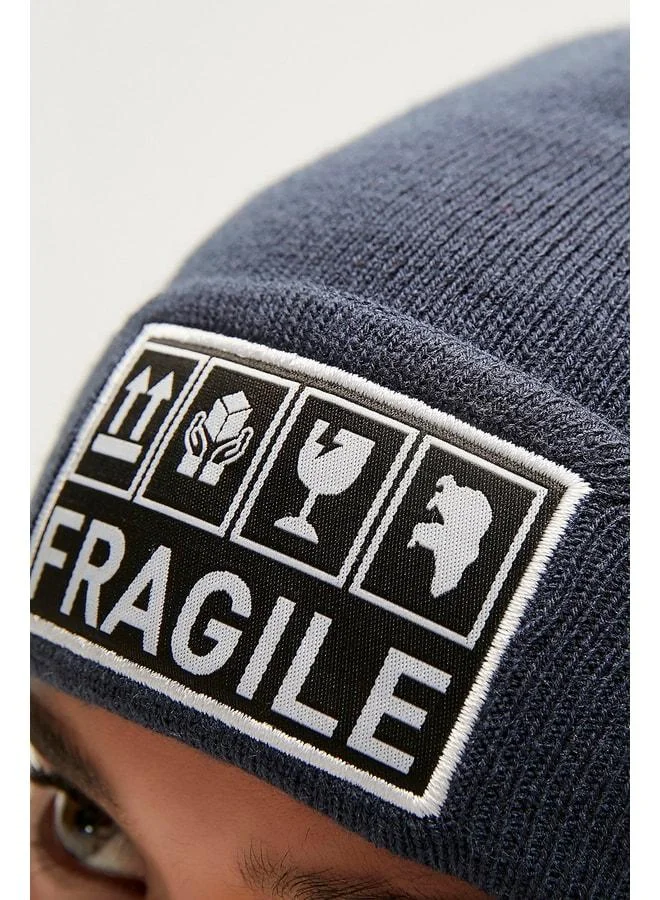 Bad Bear Fragile Unisex Indigo Beanie.