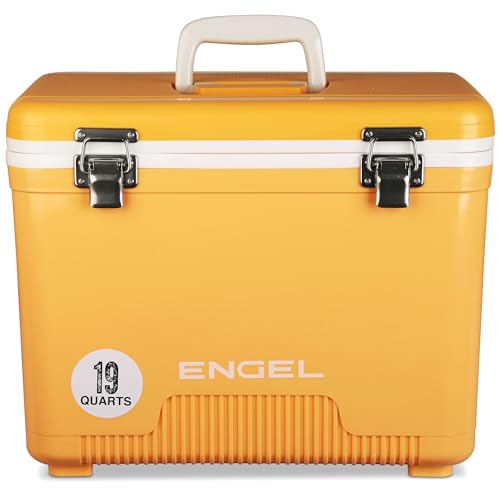 Engel UC19 19qt LeakProof Air Tight Drybox Cooler and Small Hard Shell Lunchbox for Men and Women in Iced Mango