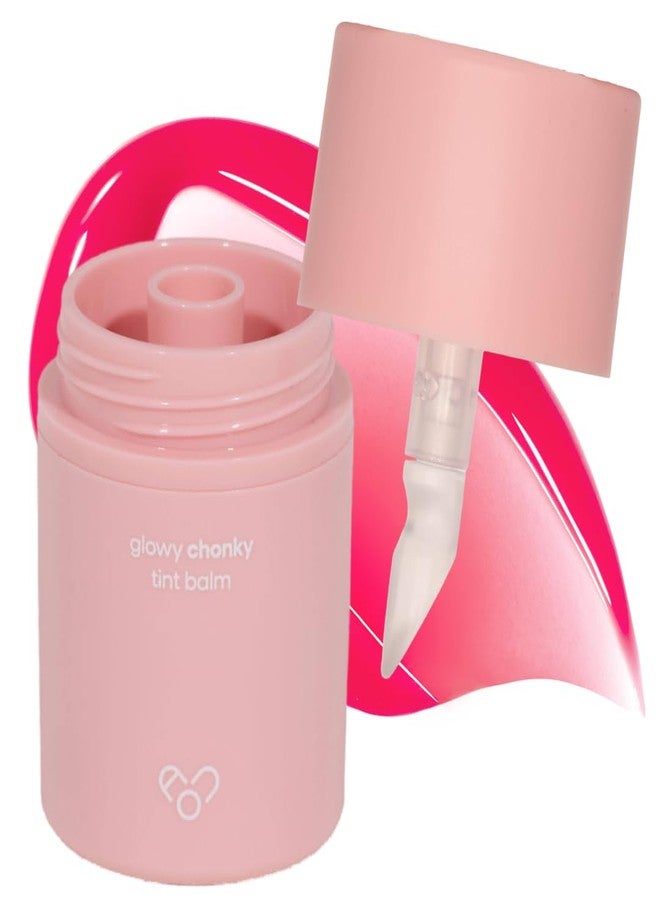 AOU بلسم الشفاه الملون AOU GLOWY CHONKY TINT 01 بنكهة التفاح مع أداة تطبيق سيليكون مدمجة - تصميم صحي وسهل الاستخدام، لمعان طبيعي، ترطيب فوري للشفاه المتشققة، هدية مثالية لعيد الحب للنساء 0.12 أونصة - Image 1