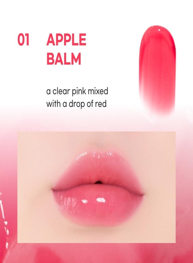 AOU بلسم الشفاه الملون AOU GLOWY CHONKY TINT 01 بنكهة التفاح مع أداة تطبيق سيليكون مدمجة - تصميم صحي وسهل الاستخدام، لمعان طبيعي، ترطيب فوري للشفاه المتشققة، هدية مثالية لعيد الحب للنساء 0.12 أونصة - Image 5