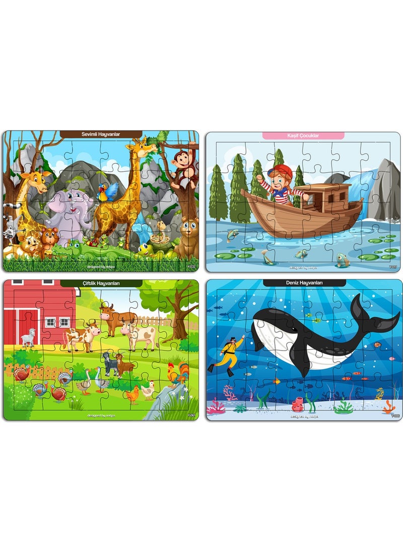 KutuTR Notpa Educational and Tutorial Wooden 24 Piece Colorful Puzzle Set of 4 for Children 10  - Image 2