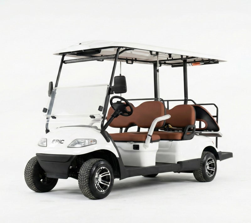EPIC  4-Seats Non-Lifted Electric Ambulance Golf Cart with Lithium Battery 150Ah  & Standard Tires  | Emergency LSEV (White) - Image 2