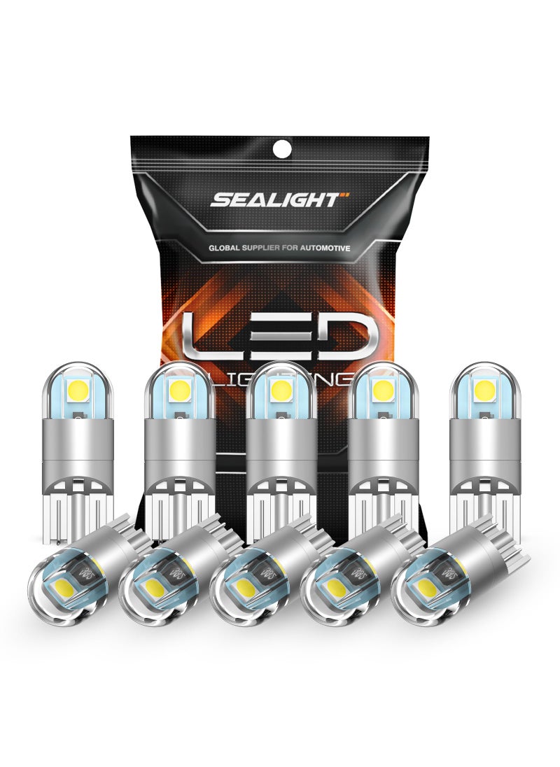 SEALIGHT SEALIGHT 194 LED Bulb 6000K White, 168 2825 T10 W5W 3030 Bright Chips, Dome Light, Map Door Courtesy License Plate Pack of 10  - Image 1